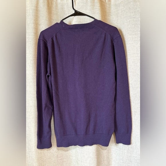 Claiborne•men’s long sleeve v-neck pullover sweater•medium•purple•cotton blend - Picture 2 of 9